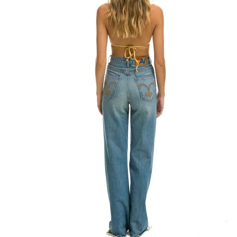 Aviator Nation Hi Rise Wide Leg Gypsy Jeans Vintage Size 24 - Picture 2 of 11